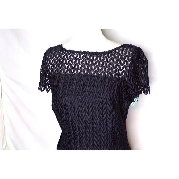 🆕KAY UNGER Tatum Lace Midi Cocktail Dress Black 10 - Picture 7 of 11